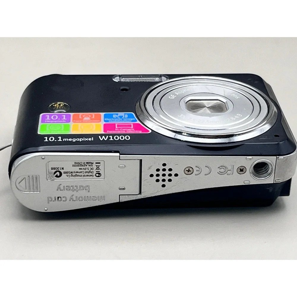 GE W1000 Digital Camera Black 10.1MP 3x Optical Zoom Compact Point and Shoot